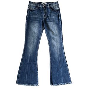 KanCan Flare high rise blue jeans